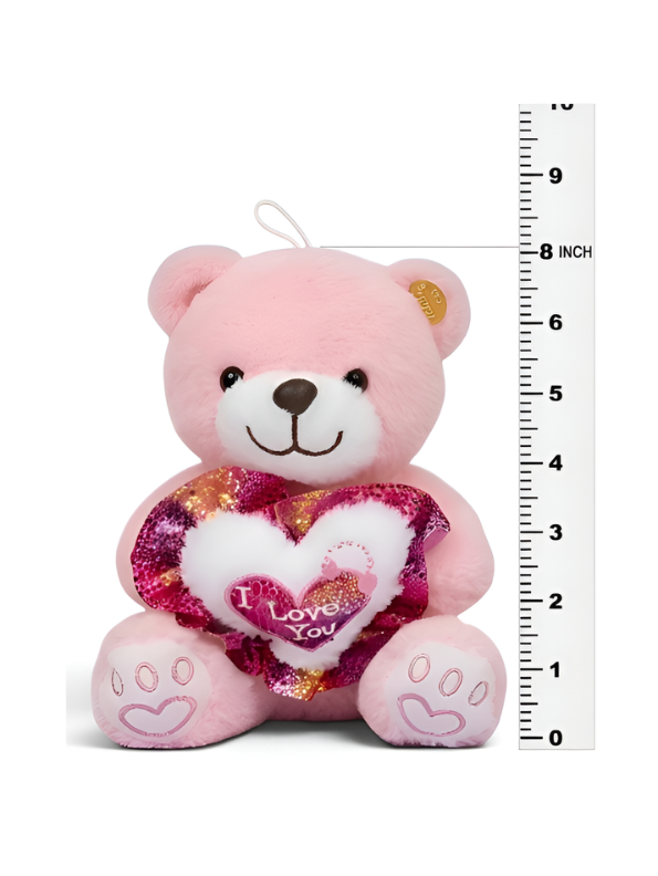 Teddy Bear with Glitter Heart - Soft White Stuffed Animal 8 Inch Perfect Gift for Kids and Toddlers ST16671