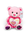 Teddy Bear with Red Sequin Ears and Heart – Soft Plush Toy Pink ST16175.