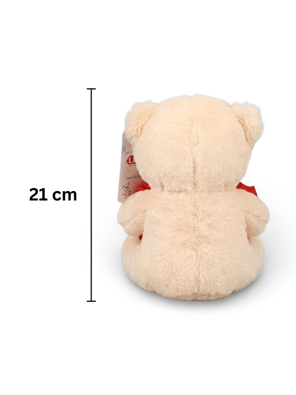 Teddy Bear with Red Sequin Ears and Heart – Soft Plush Toy ST16175.