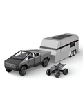 Tesla Cybertruck 1:24 Diecast Model Set with CyberTrailer and CyberQuad – Matte Black & Silver Edition LMI15518