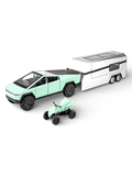 Tesla Cybertruck 1:24 Diecast Model Set with CyberTrailer and CyberQuad – Mint Green & Silver Edition LMI15518