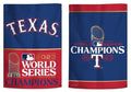 Texas Rangers Flag 12x18 Garden Style 2 Sided World Series Champ-0