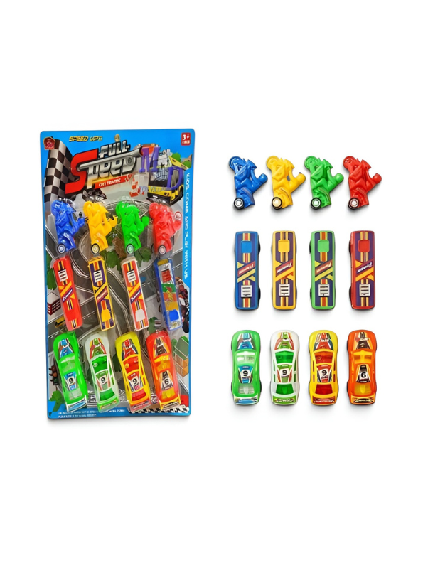 Toy Vehicle Set – Pull Back Cars, Racing Motorcycles & City Buses TV3363.