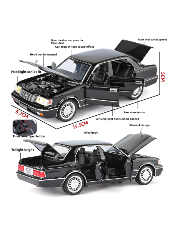 Toyota Crown Luxury Sedan Diecast Model Car 1:32 Scale Vintage Collectible Metal Car TV6302.