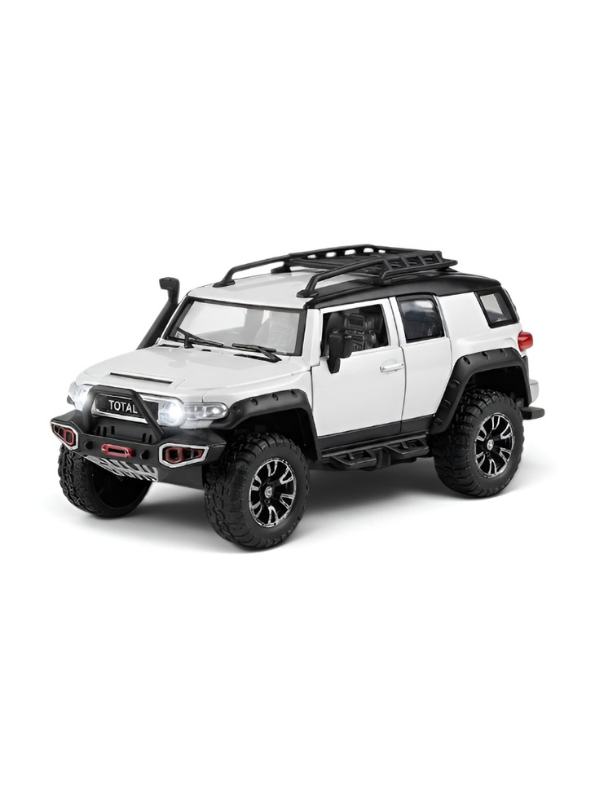 Toyota FJ Cruiser Scale 1:24 Model Car | White Simulated Off-Road Vehicle MD250