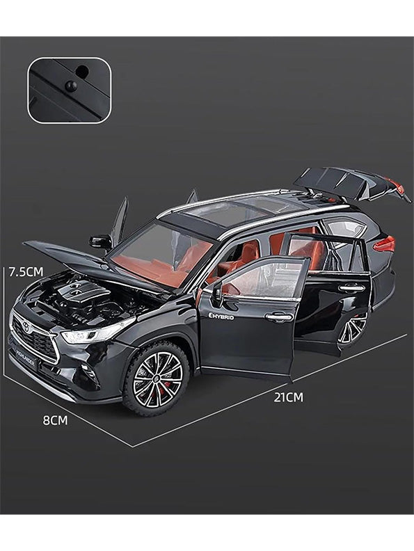 Toyota Highlander Model Metal Diecast Car 1:24 Scale - Black (TV-S-24) - Toyloft