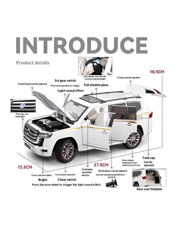 Toyota Land Cruiser 1:18 Scale Diecast Alloy Model Car TV4742.