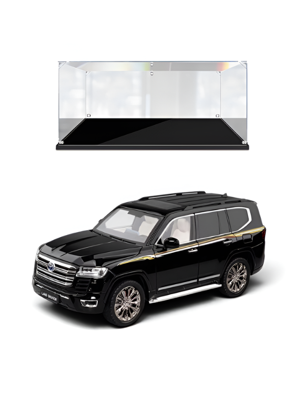 Toyota Land Cruiser LC300 Diecast Metal Toy Car Black 1:32 Scale with Acrylic Display Case MD30