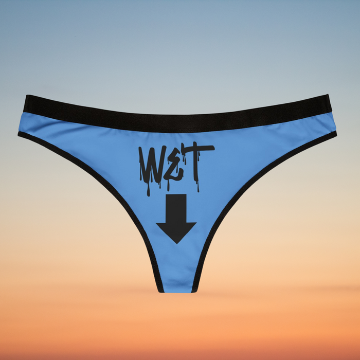 Trendy Women's Thongs - Stylish Blue Underwear with Graphic Designs
