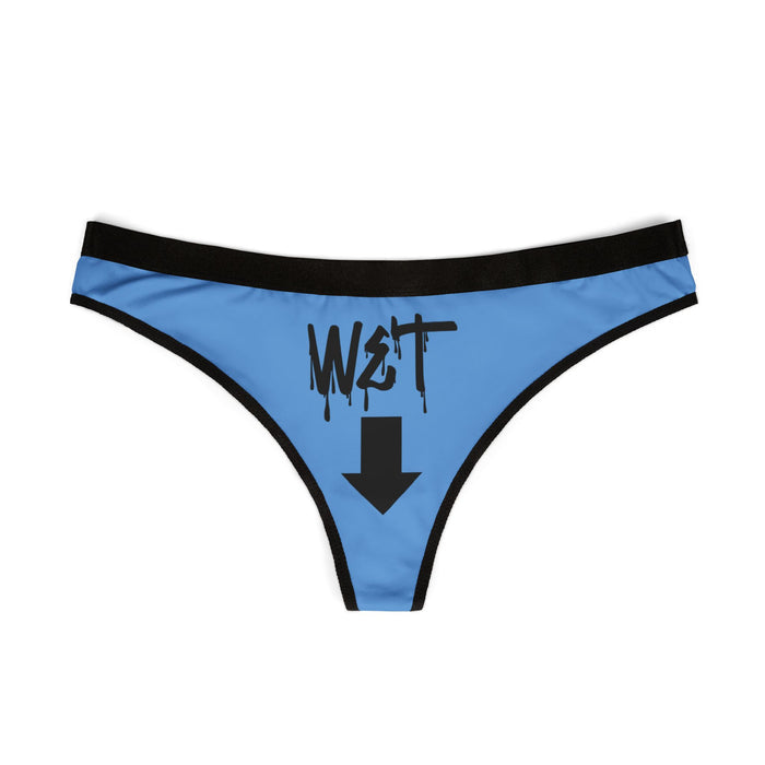 Trendy Women's Thongs - Stylish Blue Underwear with Graphic Designs