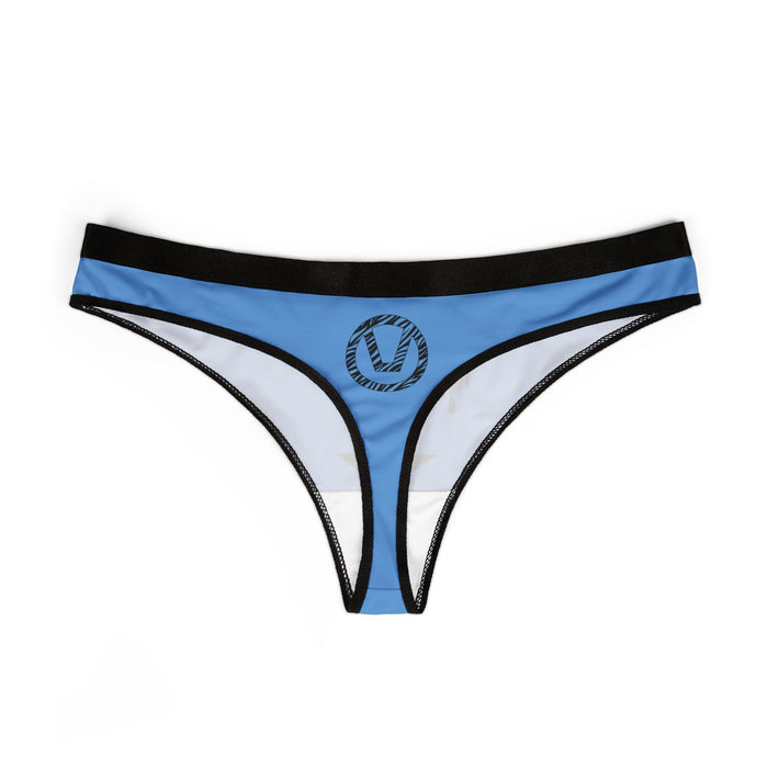 Trendy Women's Thongs - Stylish Blue Underwear with Graphic Designs