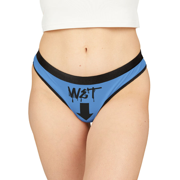 Trendy Women's Thongs - Stylish Blue Underwear with Graphic Designs