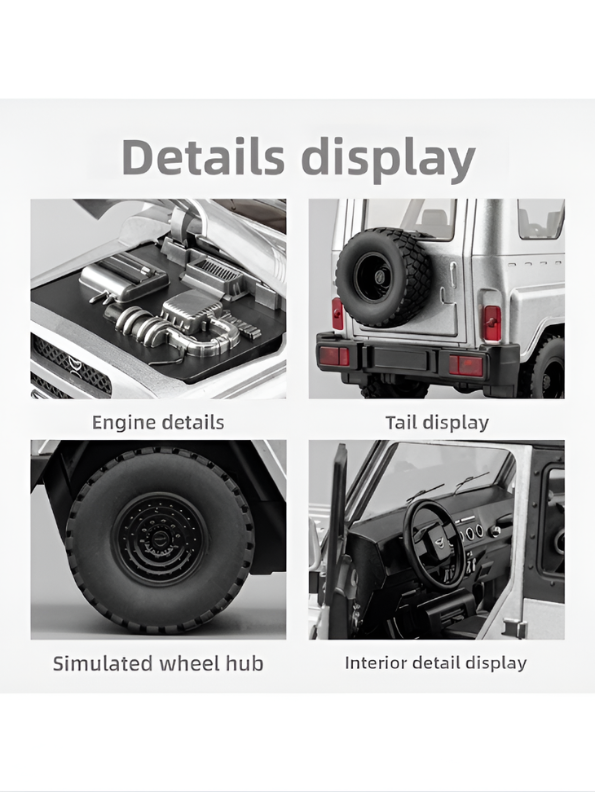 UAZ Hunter Diecast Alloy Metal Model Car SUV – 1:18 Scale Interactive Features with Lights & Sound, Opening Doors & Hood, Black TV6153