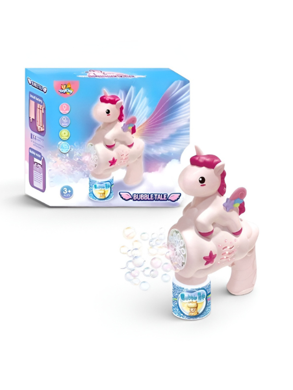 Unicorn Bubble Machine Gun Toy – Automatic Bubble Maker Blaster LMI16591.
