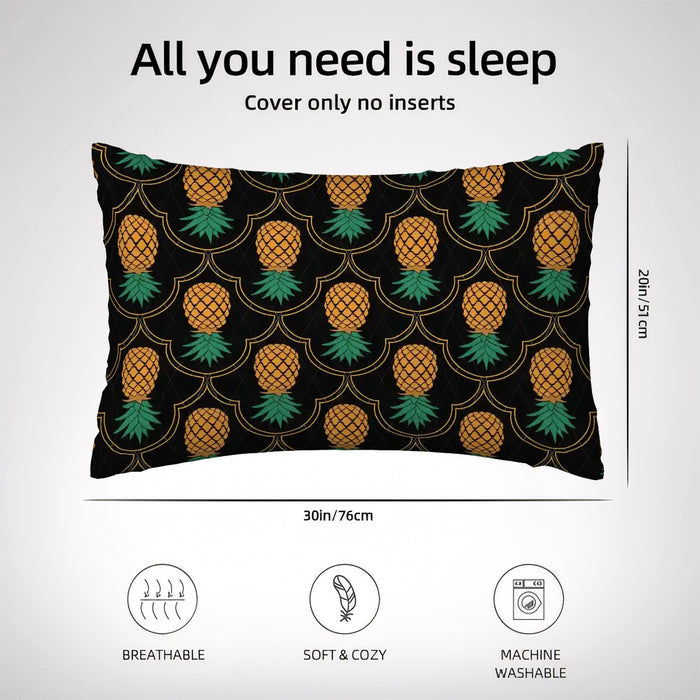 Upside Down Pineapple Satin Pillowcase with Hidden Zipper