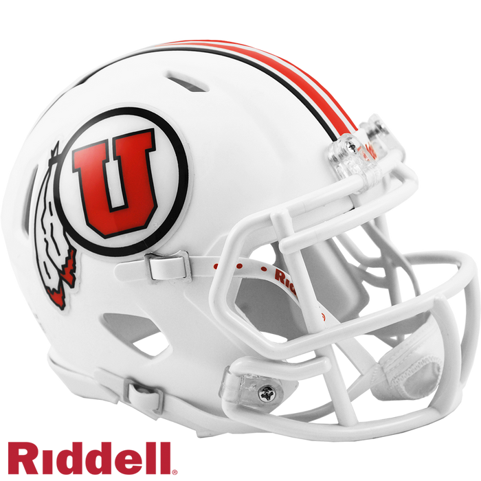 Utah Utes Helmet Riddell Replica Mini Speed Style White-0