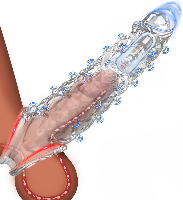 Transparent device with blue and red lights on a white background