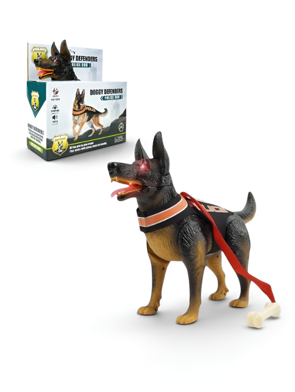 Walking German Shepherd Police Dog Toy – Battery Operated with Barking Sound TV6796.