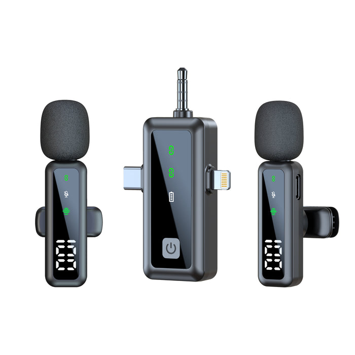 Wireless Lapel Microphone for Outdoor Computer Live Streaming Noise Reduction Universal Small Microphone