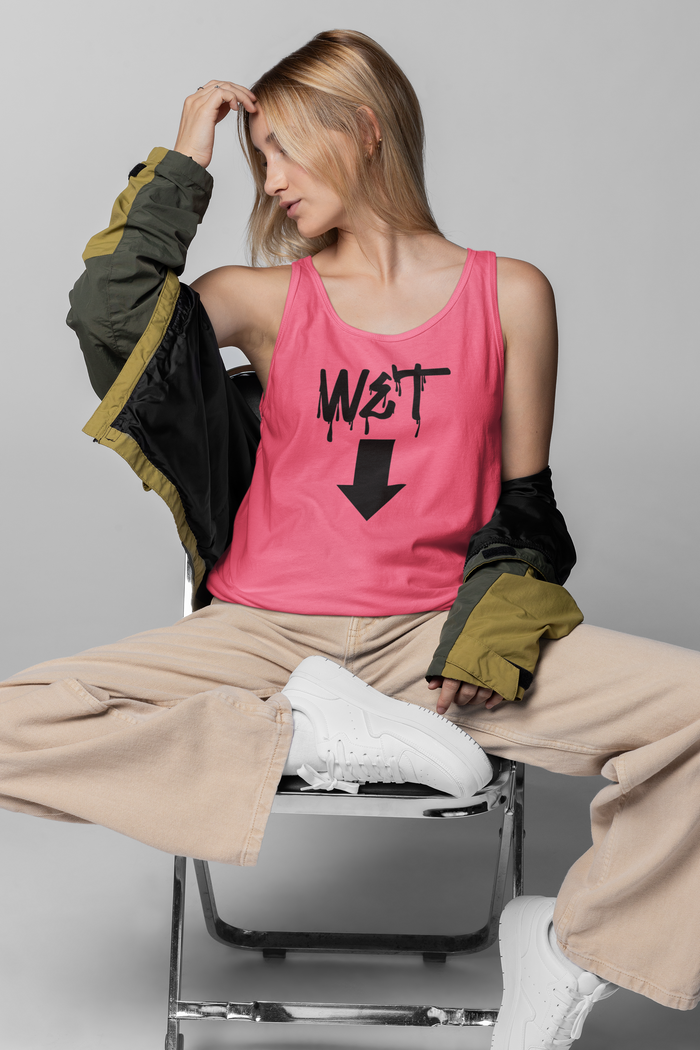 Women's Racerback Tank Top - 'Wet' Design, Summer Essentials, Casual Wear, Workout Gear, Gift for Her