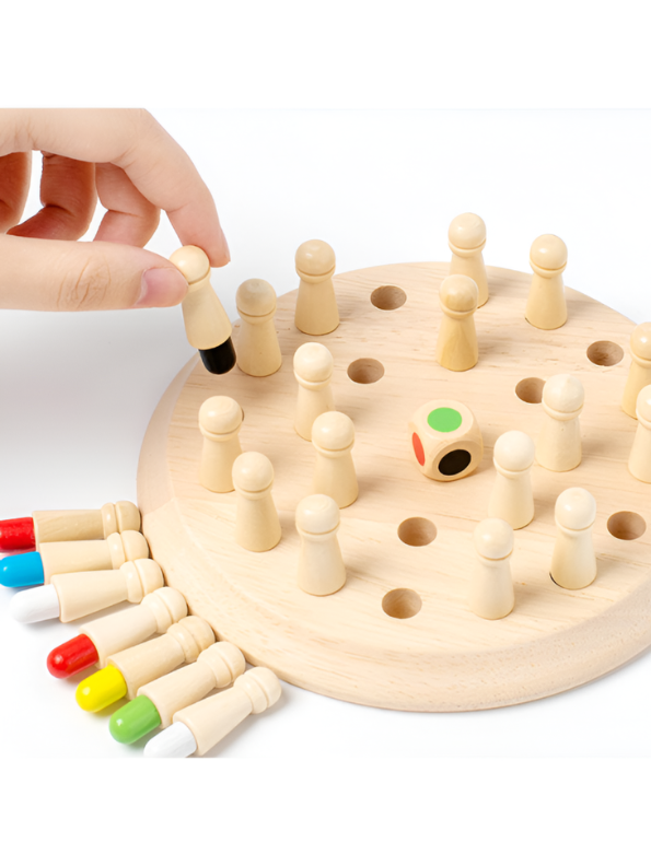 Wooden Memory Chess Board Game | Montessori Color Recognition Toy for Toddlers MD489