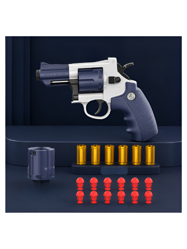 ZP5 Snub Nose Revolver Toy Gun – Realistic Rotating Cylinder Soft Bullet Blaster MD645.
