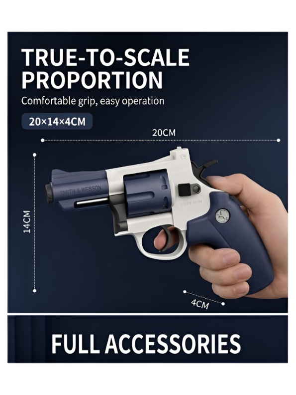 ZP5 Snub Nose Revolver Toy Gun – Realistic Rotating Cylinder Soft Bullet Blaster MD645.